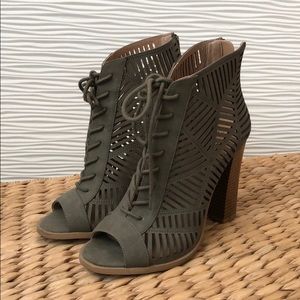 Army Green Bootie Heels